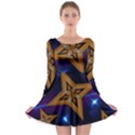 Star Background Long Sleeve Skater Dress View1