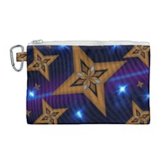 Star Background Canvas Cosmetic Bag (large)