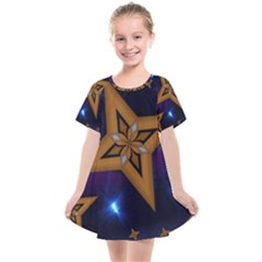 Star Background Kids  Smock Dress