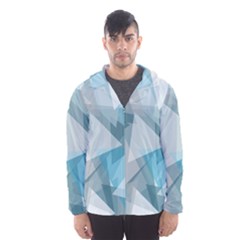 Triangle Blue Pattern Men s Hooded Windbreaker