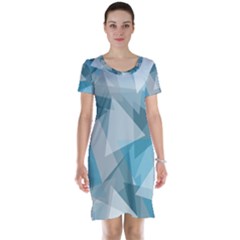 Triangle Blue Pattern Short Sleeve Nightdress