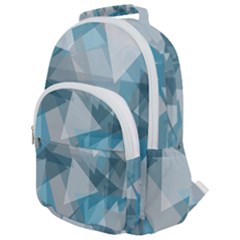 Triangle Blue Pattern Rounded Multi Pocket Backpack
