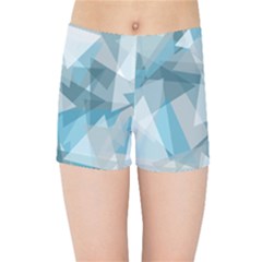 Triangle Blue Pattern Kids  Sports Shorts by HermanTelo