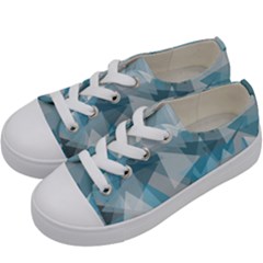 Triangle Blue Pattern Kids  Low Top Canvas Sneakers