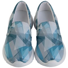 Triangle Blue Pattern Kids  Lightweight Slip Ons by HermanTelo