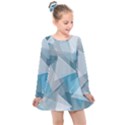 Triangle Blue Pattern Kids  Long Sleeve Dress View1