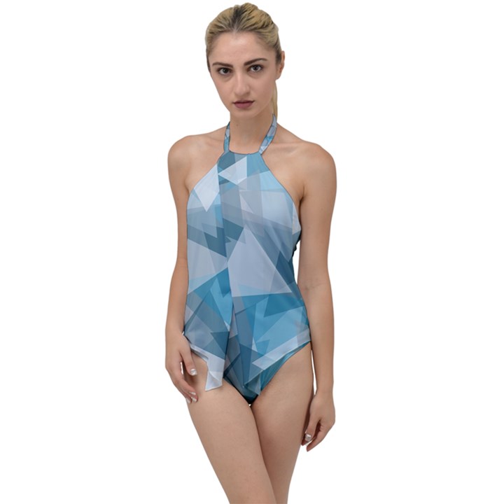 Triangle Blue Pattern Go with the Flow One Piece Swimsuit