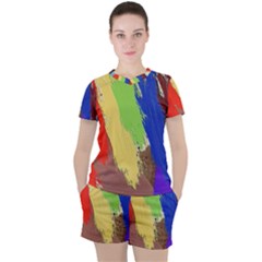 Abstract Painting Women s Tee And Shorts Set