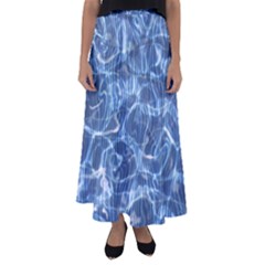 Abstract Blue Diving Fresh Flared Maxi Skirt by HermanTelo