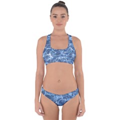 Abstract Blue Diving Fresh Cross Back Hipster Bikini Set by HermanTelo