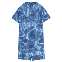 Abstract Blue Diving Fresh Kids  Boyleg Half Suit Swimwear