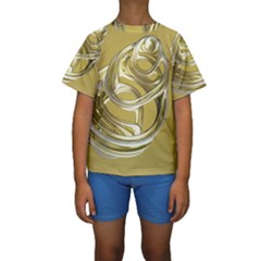 Fractal Abstract Artwork Kids  Short Sleeve Swimwear by HermanTelo