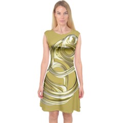 Fractal Abstract Artwork Capsleeve Midi Dress by HermanTelo