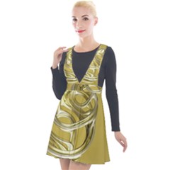Fractal Abstract Artwork Plunge Pinafore Velour Dress