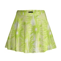 Background Green Star Mini Flare Skirt