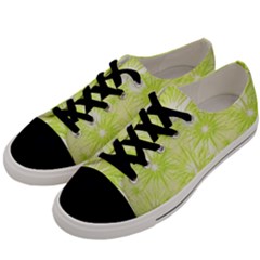 Background Green Star Men s Low Top Canvas Sneakers