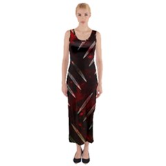 Background Red Metal Fitted Maxi Dress