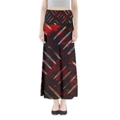 Background Red Metal Full Length Maxi Skirt