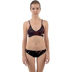 Background Red Metal Wrap Around Bikini Set by HermanTelo