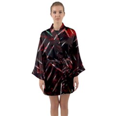 Background Red Metal Long Sleeve Kimono Robe