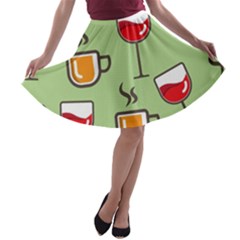 Cups And Mugs A-line Skater Skirt