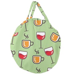 Cups And Mugs Giant Round Zipper Tote
