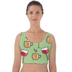 Cups And Mugs Velvet Crop Top