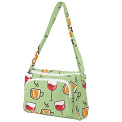 Cups And Mugs Front Pocket Crossbody Bag