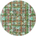 Textile Fabric Wooden Puzzle Round View1