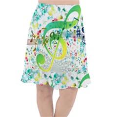 Circle Music Pattern Fishtail Chiffon Skirt by HermanTelo