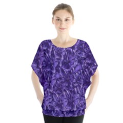 Pattern Color Ornament Batwing Chiffon Blouse