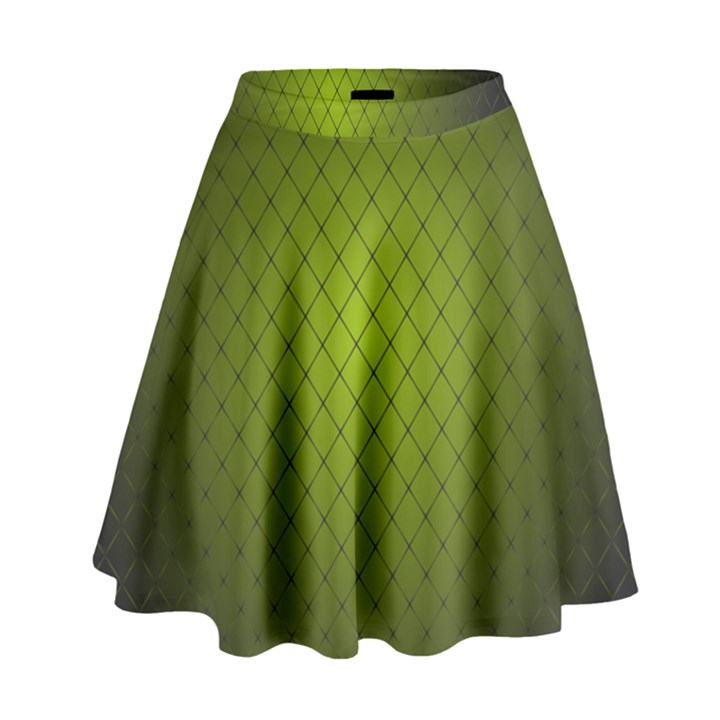 Hexagon Background Line High Waist Skirt