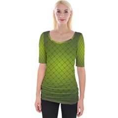 Hexagon Background Line Wide Neckline Tee