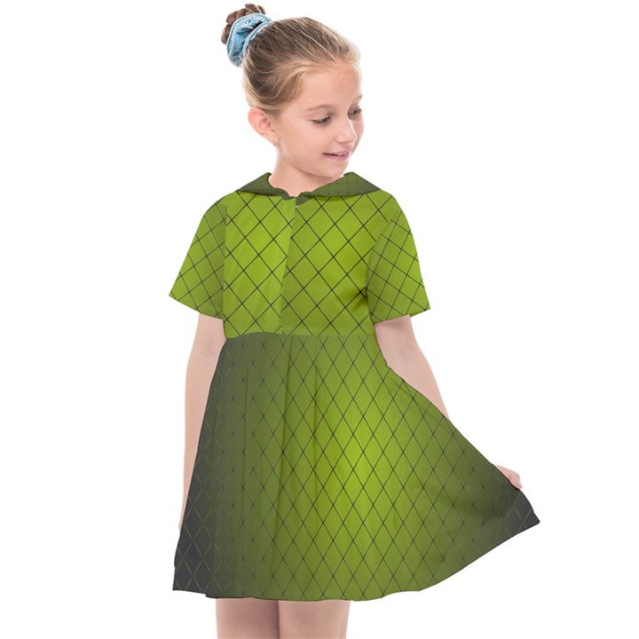 Hexagon Background Line Kids  Sailor Dress