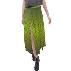 Hexagon Background Line Velour Split Maxi Skirt