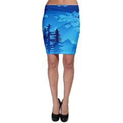 Forest Landscape Pine Trees Forest Bodycon Skirt by Pakrebo