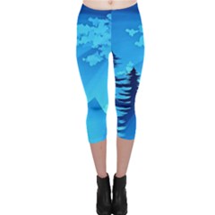 Forest Landscape Pine Trees Forest Capri Leggings  by Pakrebo