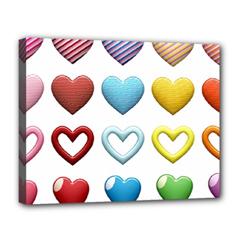 Puffy Hearts Heart Clipart Hearts Canvas 14  X 11  (stretched) by Pakrebo