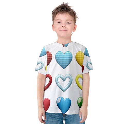 Puffy Hearts Heart Clipart Hearts Kids  Cotton Tee by Pakrebo