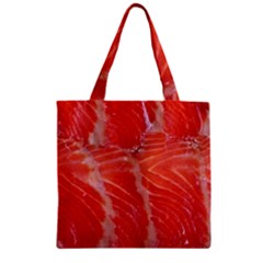 Food Fish Red Trout Salty Natural Zipper Grocery Tote Bag by Pakrebo