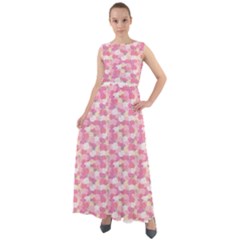 Peony Pattern Pink Scrapbooking Chiffon Mesh Boho Maxi Dress