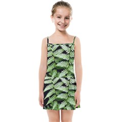Fern Plant Leaf Green Botany Kids  Summer Sun Dress by Pakrebo