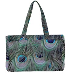 Peacock Feather Pattern Plumage Canvas Work Bag by Pakrebo