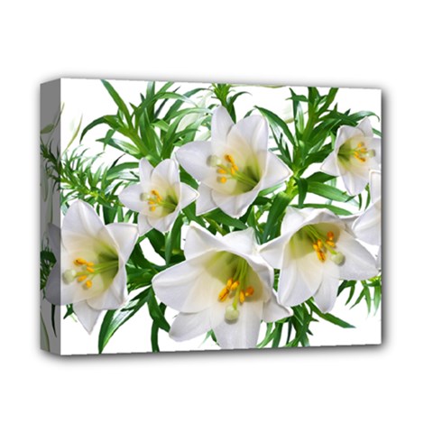 Lilies Flowers Perfume Arrangement Deluxe Canvas 14  X 11  (stretched) by Pakrebo