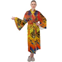 Board Circuits Control Center Trace Maxi Tie Front Velour Kimono by Pakrebo