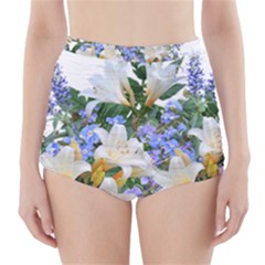 Flowers Lilies Arrangement Bouquet High-waisted Bikini Bottoms by Pakrebo