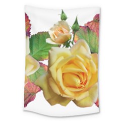 Flowers Roses Autumn Leaves Large Tapestry by Pakrebo