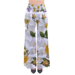 Flowers Roses White Mauve Babianas So Vintage Palazzo Pants by Pakrebo