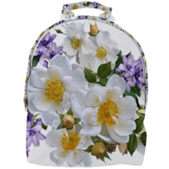 Flowers Roses White Mauve Babianas Mini Full Print Backpack by Pakrebo