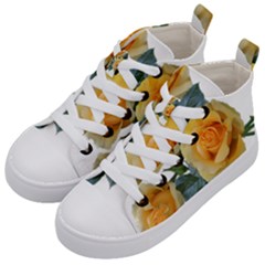 Roses Yellow Flowers Fragrant Kids  Mid-top Canvas Sneakers by Pakrebo